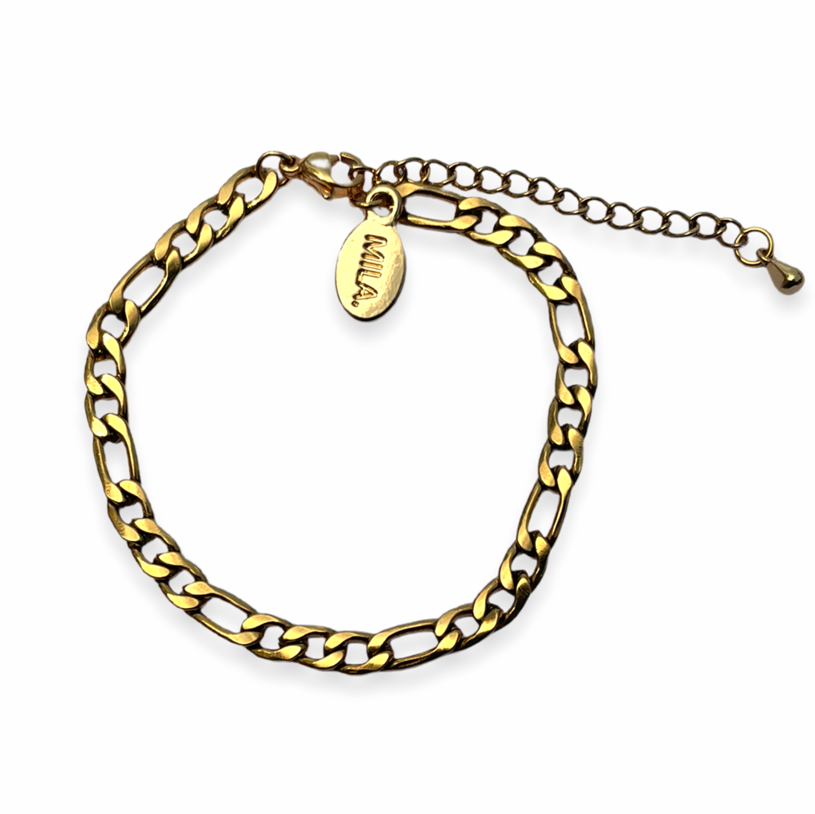 Deze armband met grove schakels shop je bij Mila jwls.