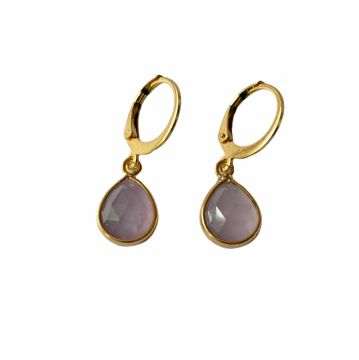 Deze Stainless Steel oorbellen met amethyst hangers shop je bij Mila jwls.