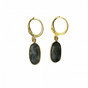 Deze Stainless Steel oorbellen met labradorite hangers shop je bij Mila jwls.