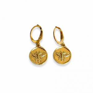 Deze oorbellen met bij bedel shop je bij Mila jwls.