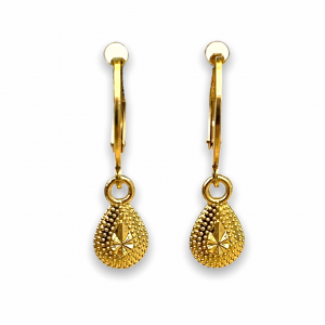 Deze RVS oorbellen met gold plated bedels shop je bij Mila jwls.